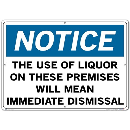 Vestil Aluminum Sign, 14-1/2" Height, 20-1/2" Width, Aluminum, Rectangle, English SI-N-23-E-AL-080